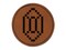 Pixel Gem Diamond Emerald Rupee RPG Game Round Iron-On Engraved Faux Leather Patch Applique - 2.5"